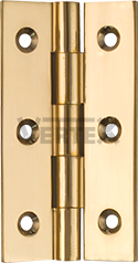 Narrow Range Cabinet Hinges - Fixed pin without tips, Polished brass (lacquered)