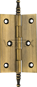 Standard Range Cabinet Hinges - Steeple tips, Antique Brass